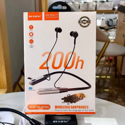 Regrsi RE-NY060 Wireless Neckband with 200H Approx Battery Life– Magnetic Earbuds, Deep Bass