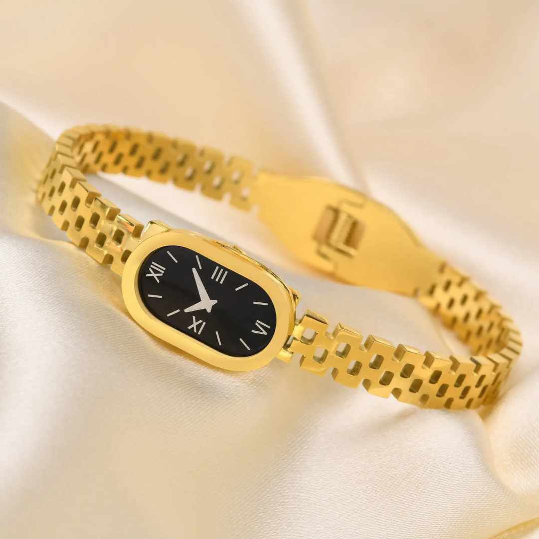 Fashion Stainless Steel Watch Shaped Cuff Bracelet