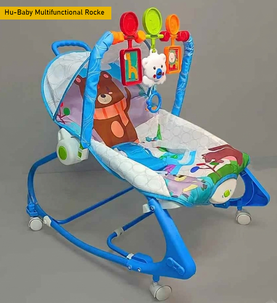 Hu-Baby Multifunctional Baby Rocker Rocking Chair with Wheels Vibrating Music