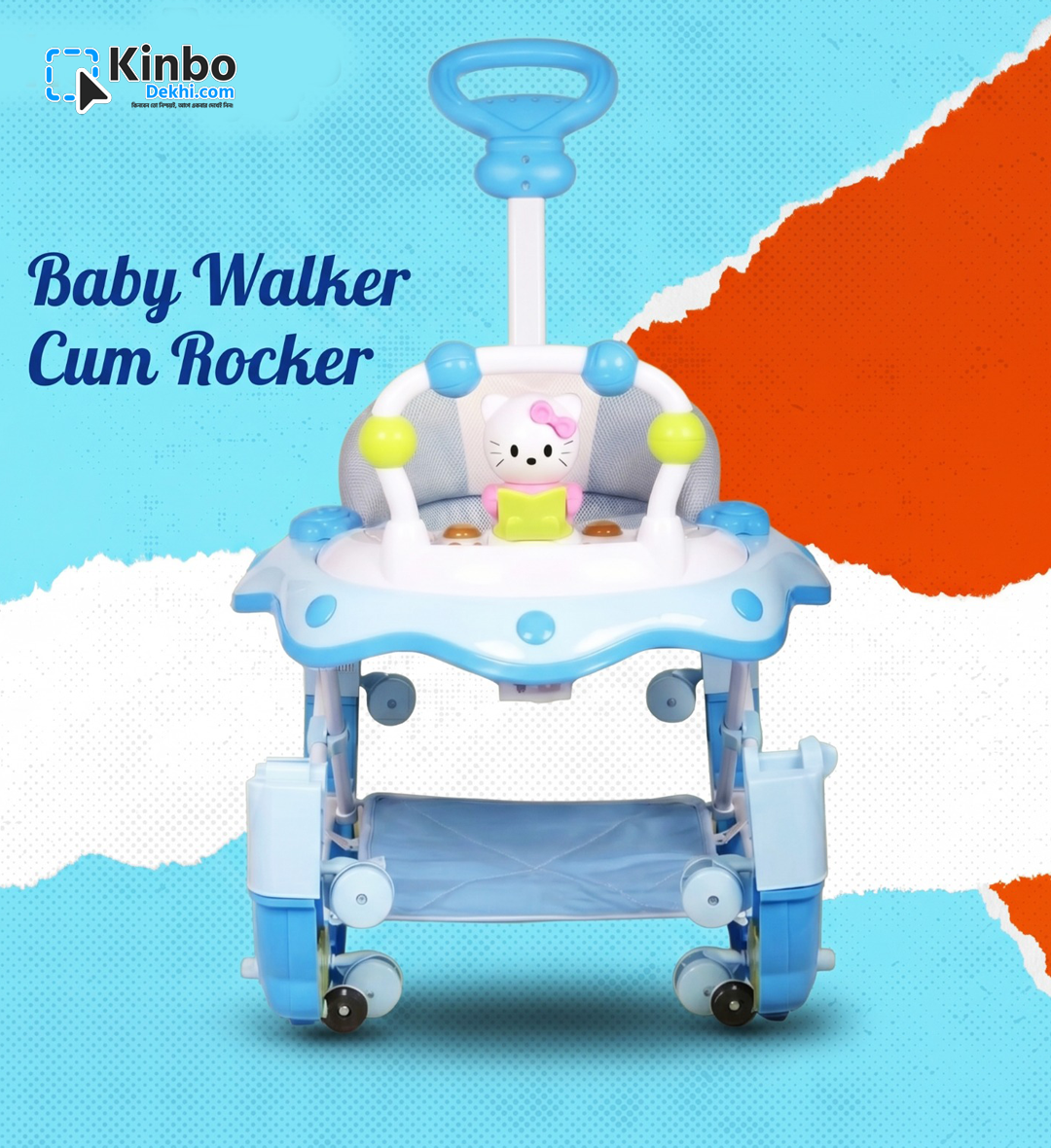 Baby Musical Walker Cum Rocker With Push Handle